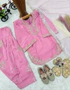 Oc 248 Pure Roman Glass Sillk Kids Wear Plazzo Suits
